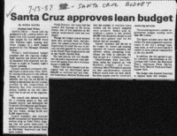 Santa Cruz approves lean budget