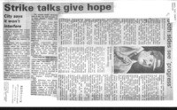 Strike talks give hope