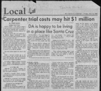 Carpenter trial costs may hit $1 million