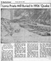 Loma Prieta Mill Buried in 1906'Quake