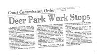 Deer Park Work Stops: Coast Commission Order