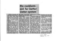 Rio residents ask for better water system