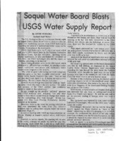 Soquel Water Board Blasts USGS Water Supply Report