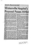 Watsonville Hospital's Proposal Passes MHSA