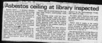 Asbestos ceiling at library inspected