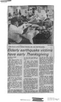 Elderly earthquake victims have early Thanksgiving