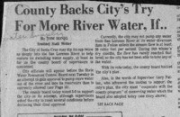 County Backs City's Try for More River Water, If