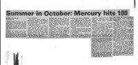 Summer in October: Mercury hits 100