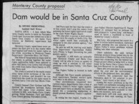 Dam would be in Santa Cruz County