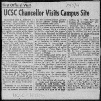 UCSC Chancellor Visits Campus Site