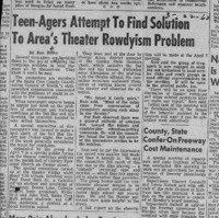 Teen-Agers Attempt to Find Solution to Area's Theater Rowdyism Problem