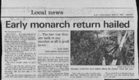 Early Monarch return hailed