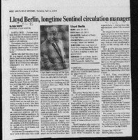 Lloyd Berlin, longtime Sentinel circulation manager