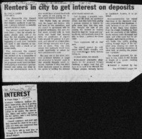 Renters in city to get interest on deposits