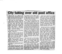 City taking over old post office