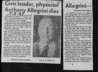 Civic leader, physician Anthony Allegrini dies