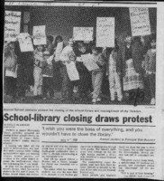 School-library closing draws protest