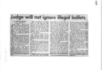 Judge will not ignore illegal ballots