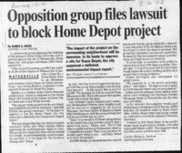 Opposition group files lawsuit to block Home Depot project