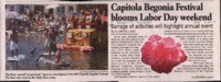 Capitola begonia Festival blooms Labor Day weekend