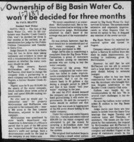 Ownership of Big Basin Water Co won't be decided for three months