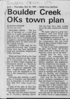 Boulder Creek ok's town plan