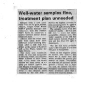 Well-water samples fine, treatment plan unneeded