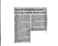 Council schedules session to study mobile home rents