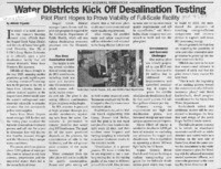 Water Districts Kick Off Desalination Testing