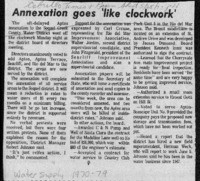 Annexation goes 'like clockwork