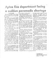 Aptos fire department facing a sudden paramedic shortage