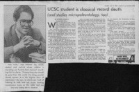 UCSC student is classical record sleuth