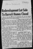 Redevelopment Lot Sale to Barrett Homes Closed