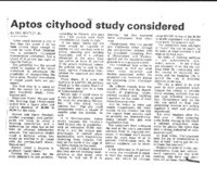 Aptos cityhood study considered