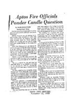 Aptos Fire Officials Ponder Candle Question