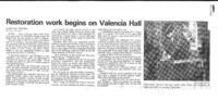 Restoration work begins on Valencia Hall