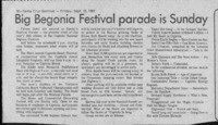Big Begonia Festival Parade Is Sunday