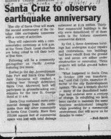 Santa Cruz to observe earthquake anniversary