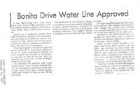 Bonita Drive Water Line Approved