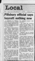 Pillsbury official says boycott nothing new