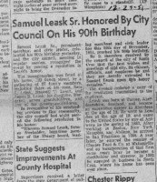 Samuel Leask, Sr. honored by City Council on his 90th birthday