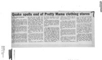 Quake spells end of Pretty Mama clothing store