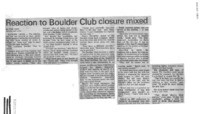 Reaction to Boulder Club closure mixed