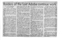 Raiders of the Lost Adobe continue work