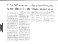 $106,000 median sales price of county homes close to state figure, report says