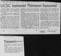 UCSC botanist Thimann honored