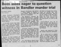 Both sides eager to question witness in Bandler murder trial