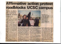 Affirmative action protest roadblocks UCSC campus