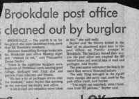 Brookdale post office cleaned out by burglar