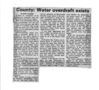 County: Water overdraft exists